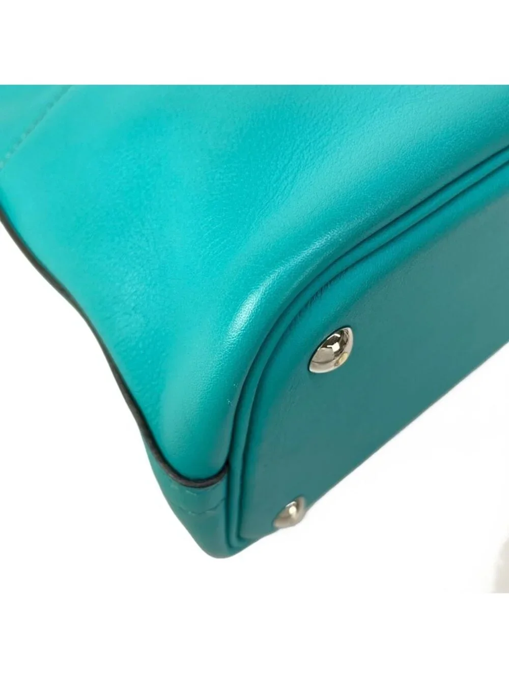 Hermes Handbag Bolide 27 Blue Paon Silver